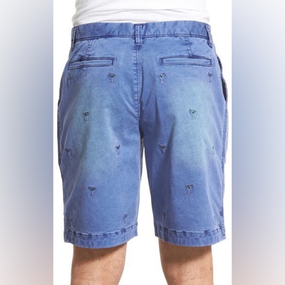 True Grit Martini Shorts Blue Embroidered Size 34